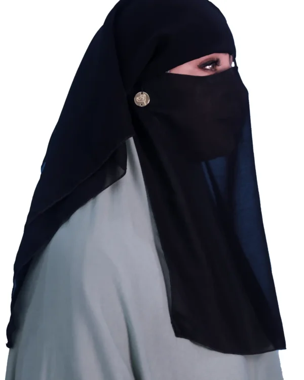 Classic Two Layer Black Niqab – Modest & Breathable Wear - Image 7