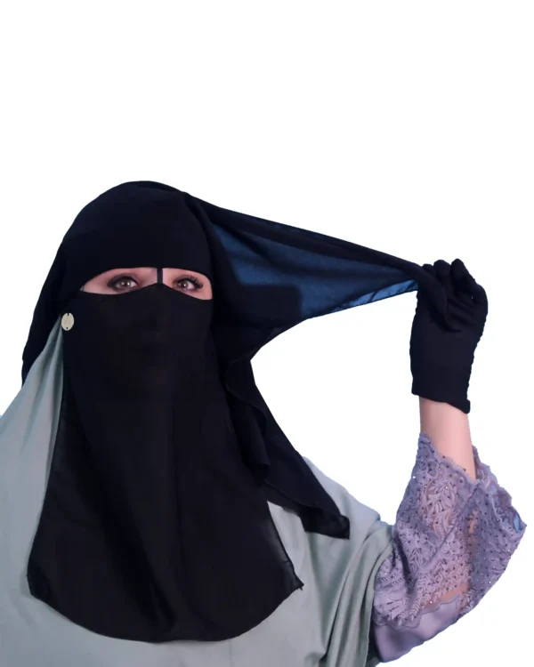 Classic Two Layer Black Niqab – Modest & Breathable Wear - Image 6