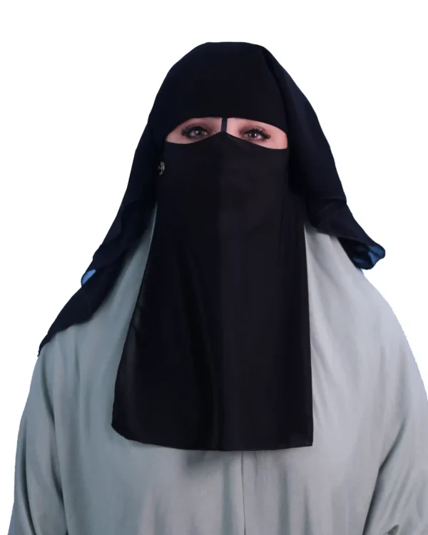 Classic Two Layer Black Niqab – Modest & Breathable Wear - Image 5