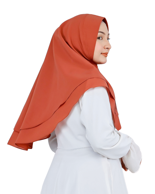 Elegant Terracotta Hijab for Girls – Soft, Stylish & Comfortable Wear - Image 2
