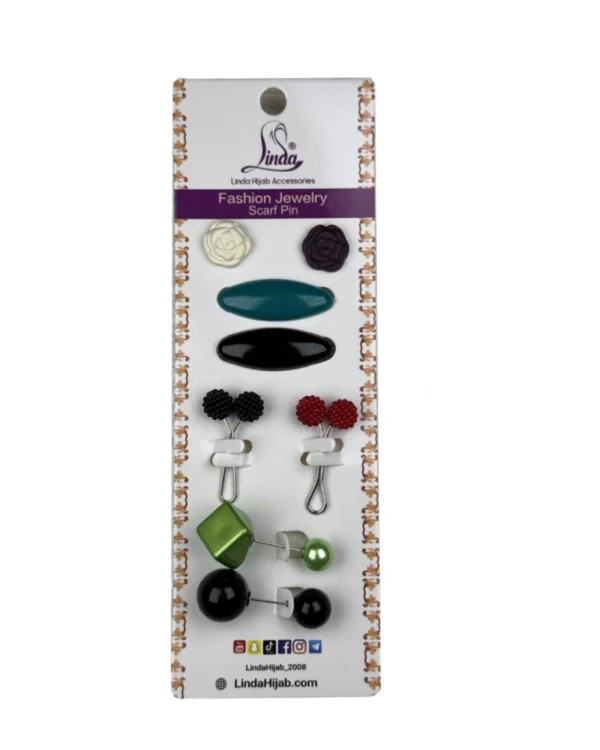 Floral Charm Hijab Pin and Clasp Set