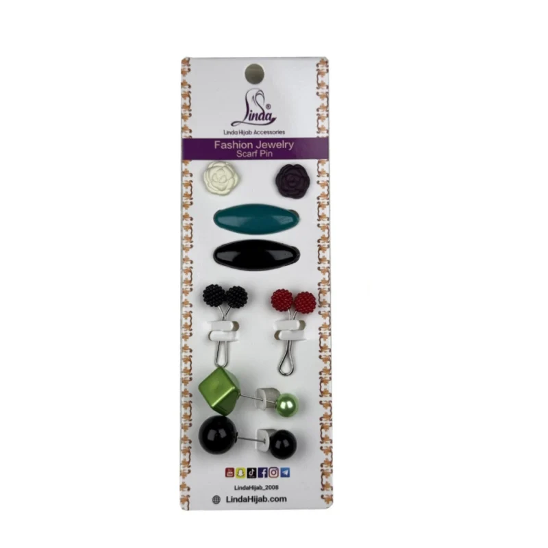 Floral Charm Hijab Pin and Clasp Set