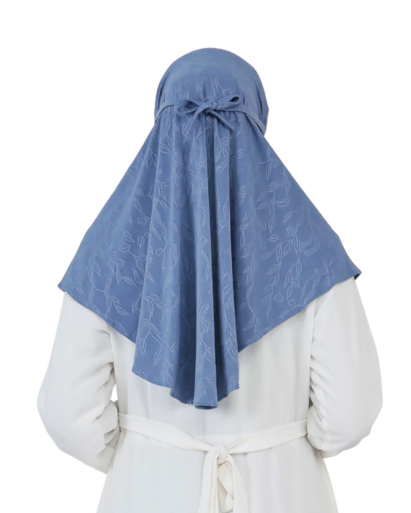 Graceful Patterned Dusty Blue Hijab for Girls