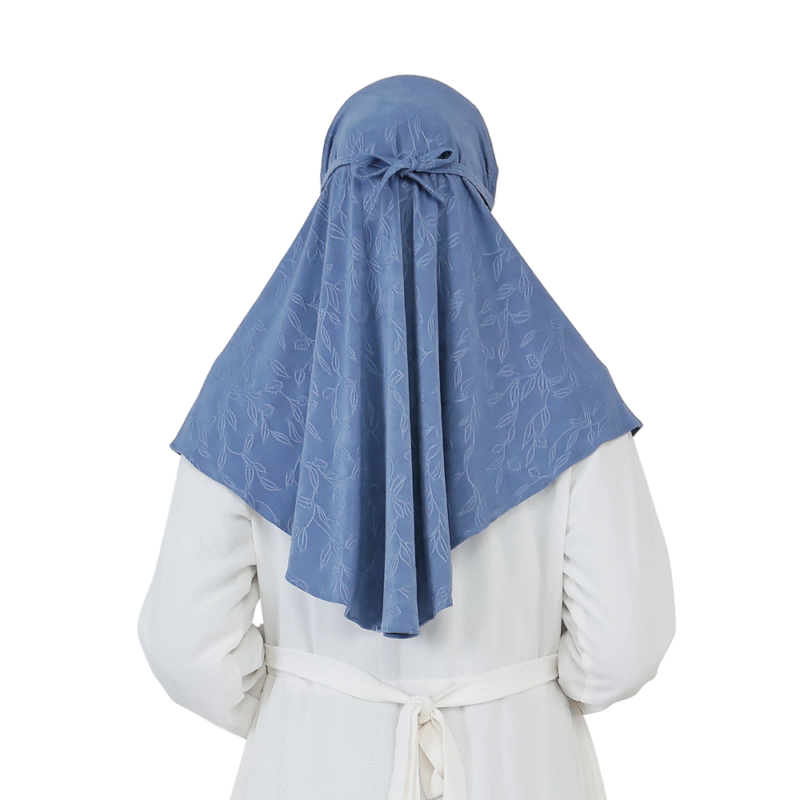 Graceful Patterned Dusty Blue Hijab for Girls