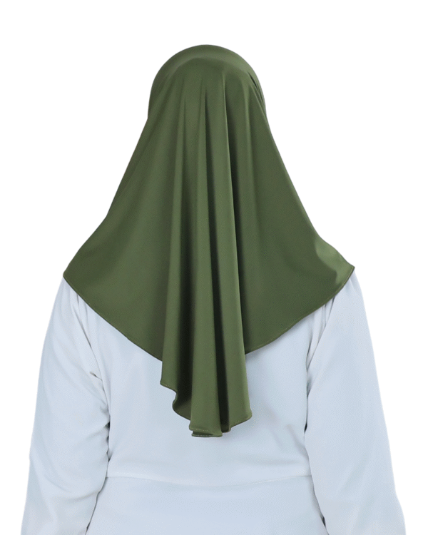 Classic Solid Olive Green Hijab For Girls for Everyday Elegance - Image 3