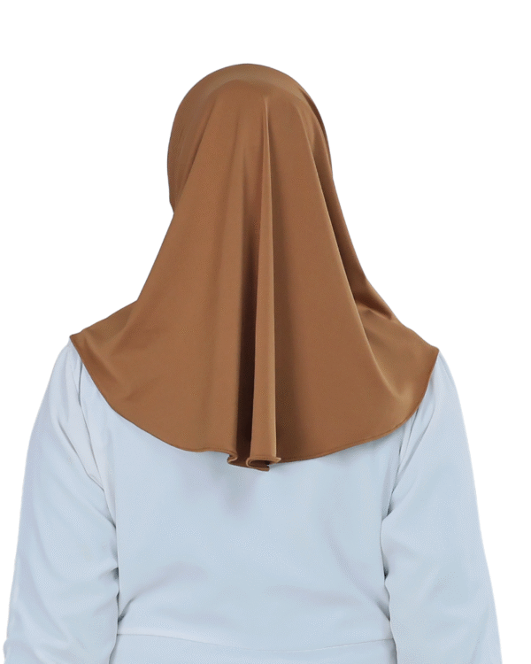 Classic Solid Warm Brown Hijab for Girls – Elegant & Versatile - Image 3