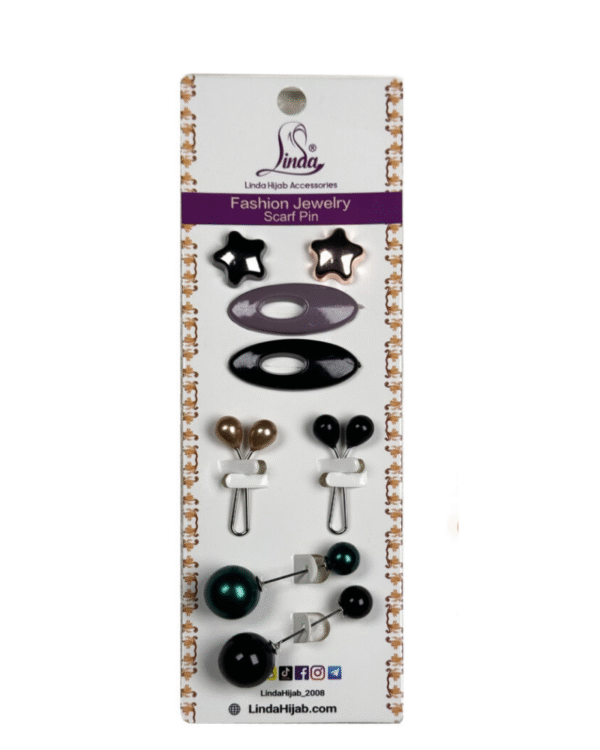 Galactic Star Hijab Pin and Clasp Set – Elegant Sparkle - Image 2