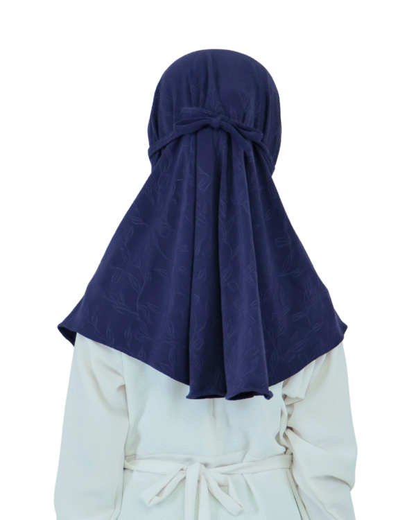 Elegant Navy Blue Hijab for Kids – Soft, Stylish & Comfortable Wear - Image 3