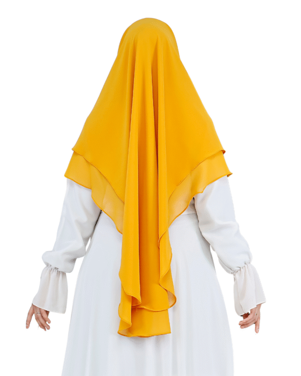 Vibrant Mustard Yellow Hijab for Girls – Soft, Stylish & Comfortable Wear - Image 3