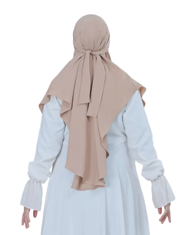Light Beige Premium Plain Hijab for Girls – Elegant Wear - Image 4