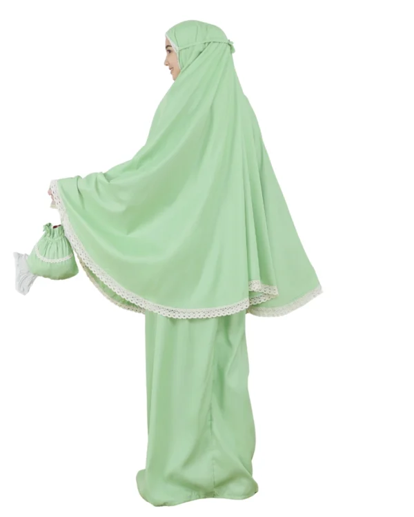 Sage Portable Floral Prayer Dress for Girls – Modest & Comfy - Image 3