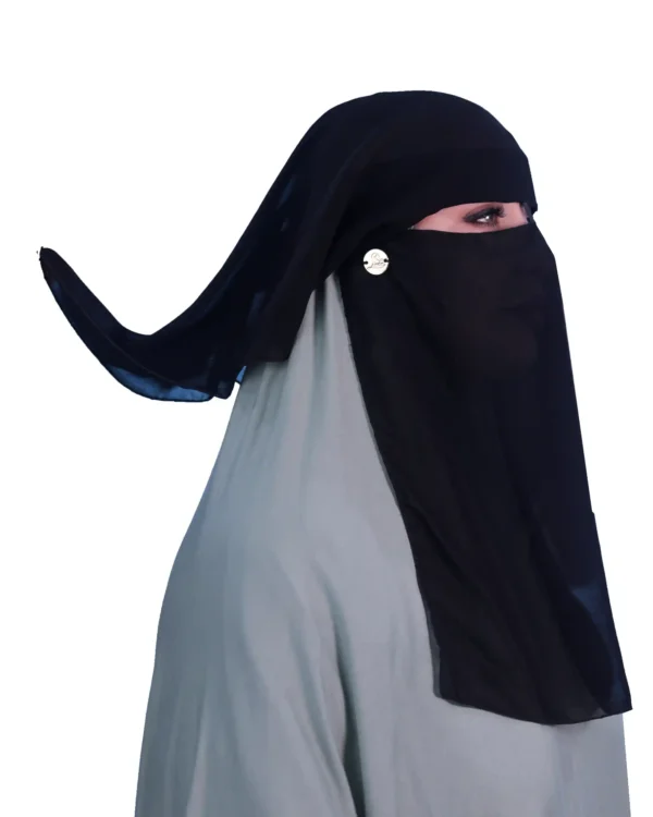 Classic Two Layer Black Niqab – Modest & Breathable Wear - Image 9