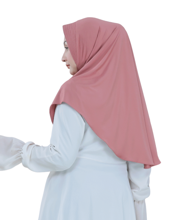 Classic Solid Muted Rose Hijab For Girls – Soft Elegant Everyday Wear - Image 2
