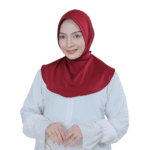 Elegant Solid Deep Red Tie Back Hijab for Girls