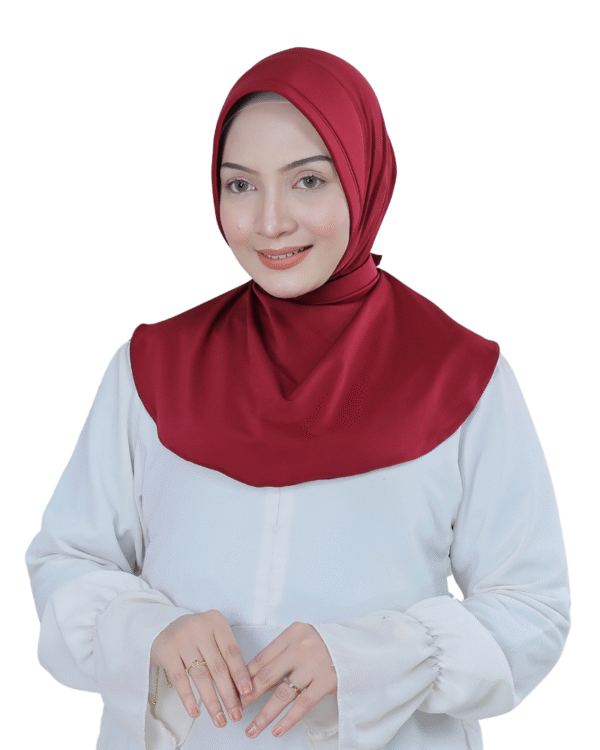 Elegant Solid Deep Red Tie Back Hijab