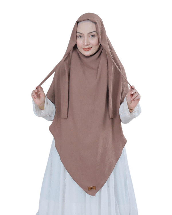 Chocolate Textured Plain Hijab for Girls – Elegant Wear - Image 2