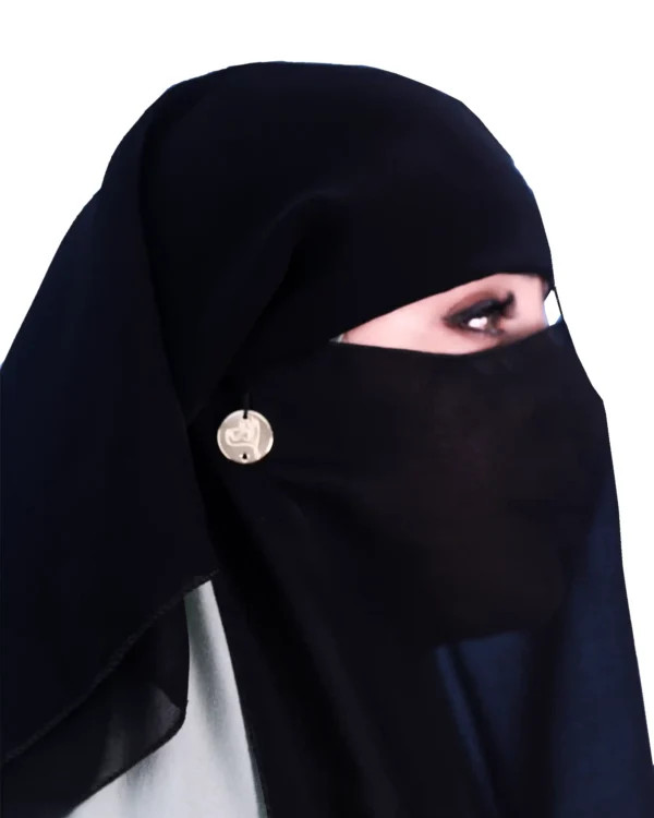 Classic Two Layer Black Niqab – Modest & Breathable Wear - Image 8