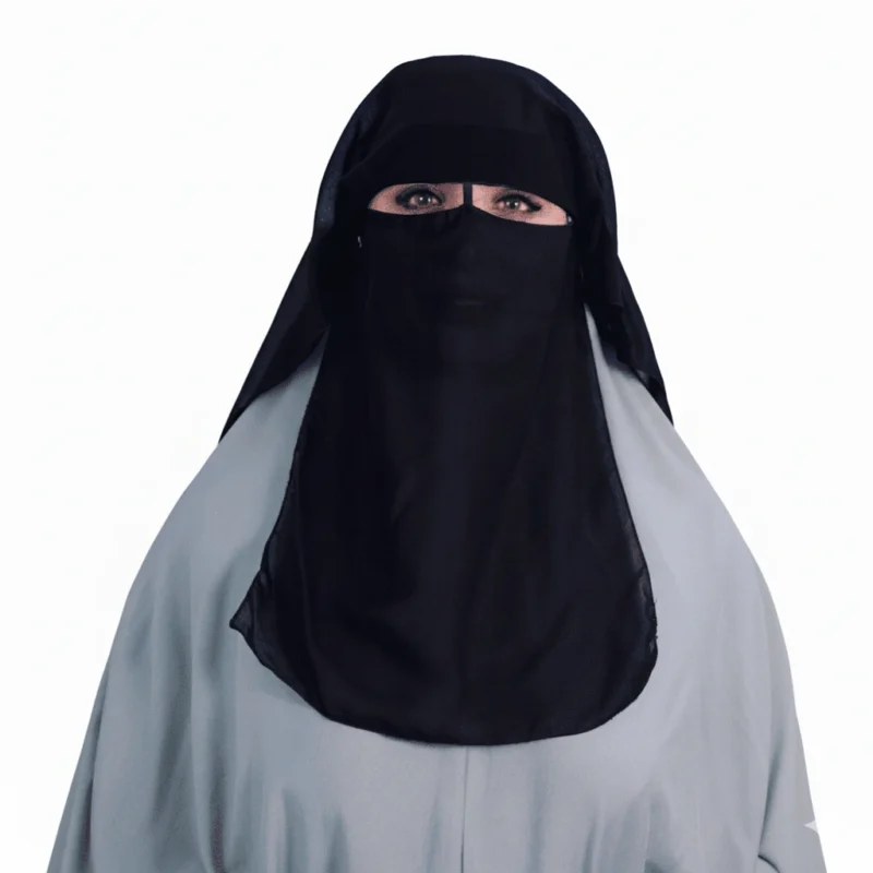Classic Two Layer Black Niqab