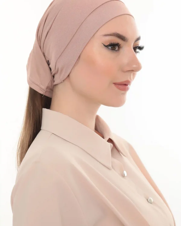 Dusty Rose Tie Back Bandana Turban – Soft & Stylish Fit - Image 5