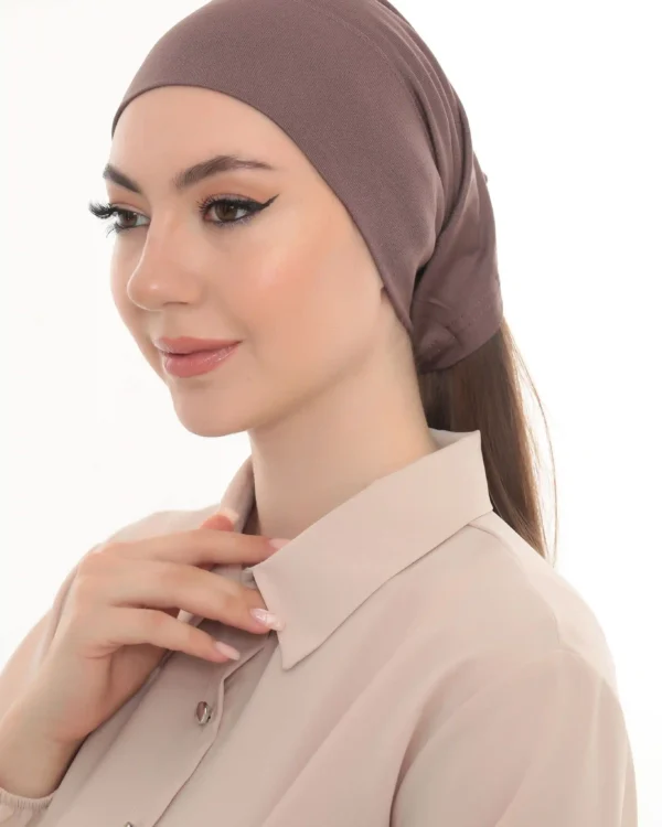 Mocha Brown Tie Back Turban Bandana – Elegant & Comfy - Image 2