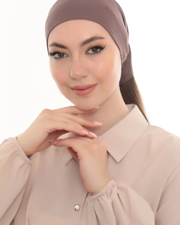 Mocha Brown Tie Back Turban Bandana – Elegant & Comfy - Image 6