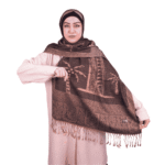 Brown Dual Tone Palm Tree Jacquard Shawl – Elegant Wrap