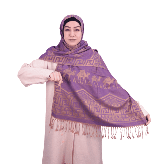 Brown and Black Paisley Jacquard Shawl