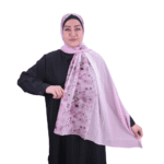 Pink and Black Floral Print Chiffon Shawl – Soft & Elegant