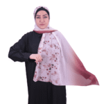 Pink and Brown Floral Print Chiffon Shawl – Soft & Chic