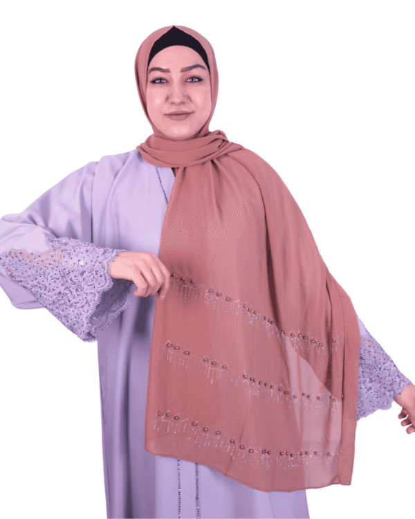 Rust Brown Embellished Shawl