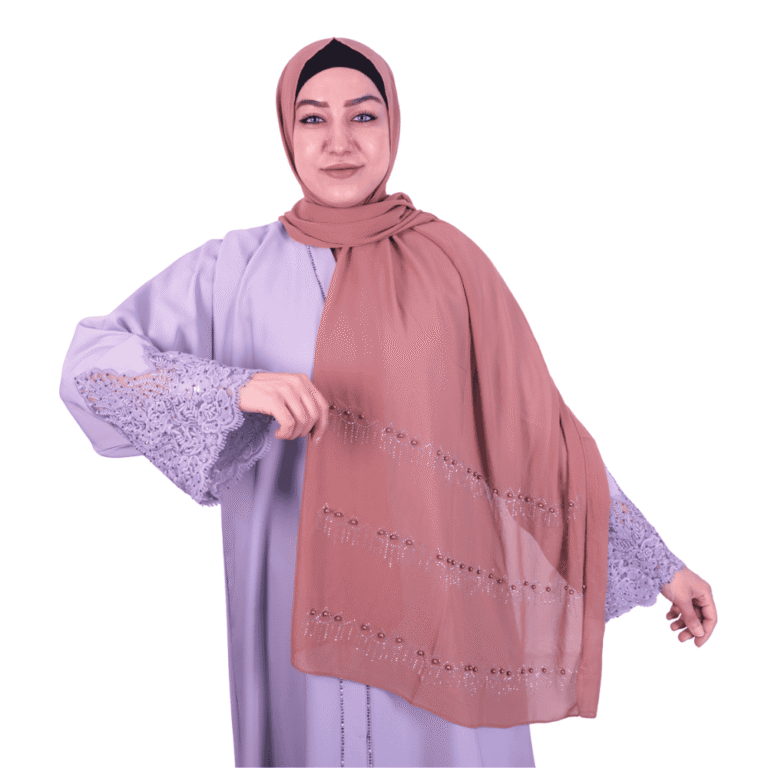 Rust Brown Embellished Shawl