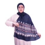 Lace Inspired Midnight Navy Blue Shawl – Elegant & Soft