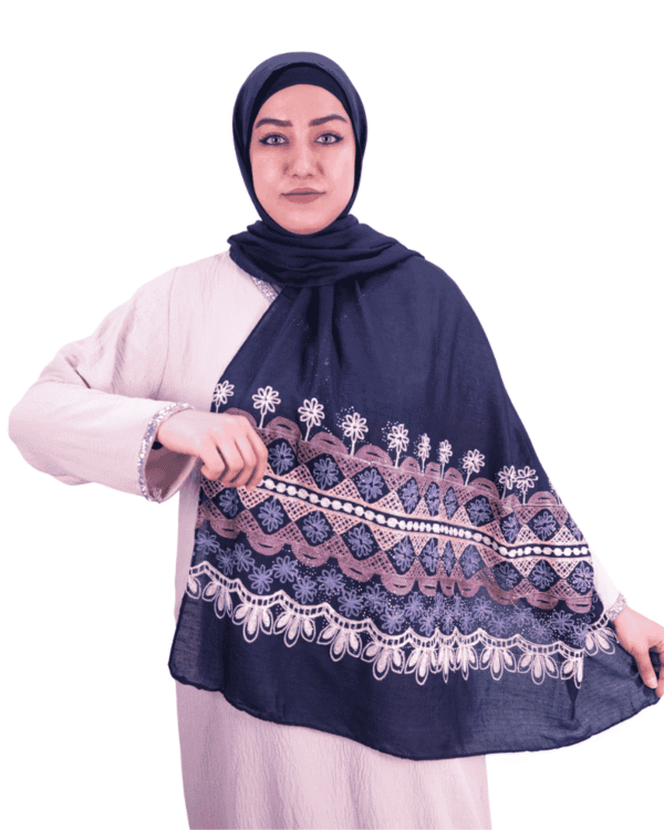 Lace Inspired Midnight Navy Blue Shawl