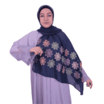 Blooming Floral Midnight Purple Shawl – Elegant & Soft