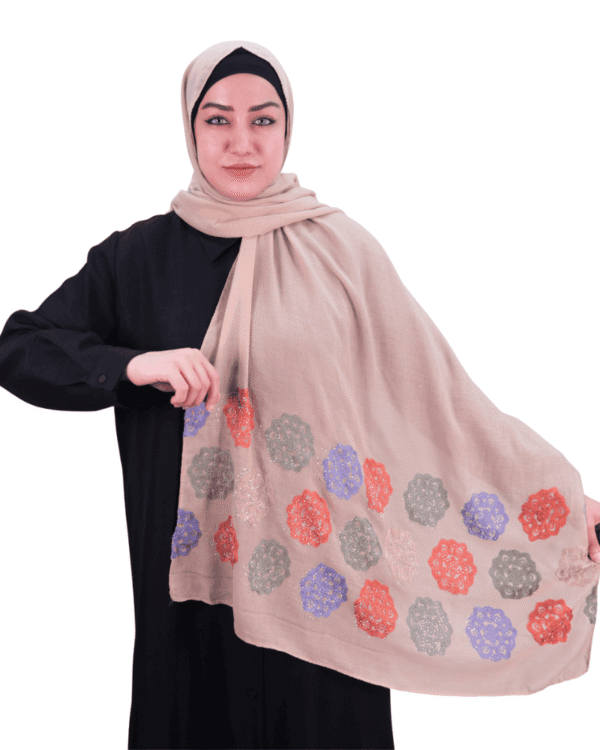 Embellished Nude Beige Shawl for Women