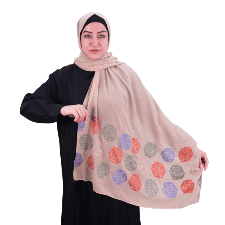 Embellished Nude Beige Shawl for Women