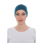 Seamless Deep Teal Tie Back Turban – Elegant & Comfy