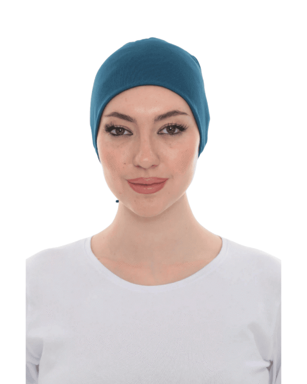 Seamless Deep Teal Tie Back Turban