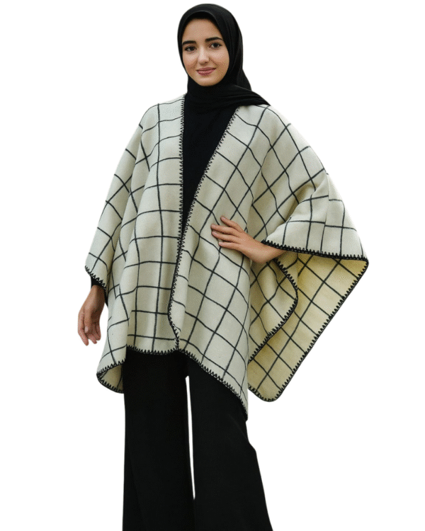 Elegant Plaid Monochrome Shawl