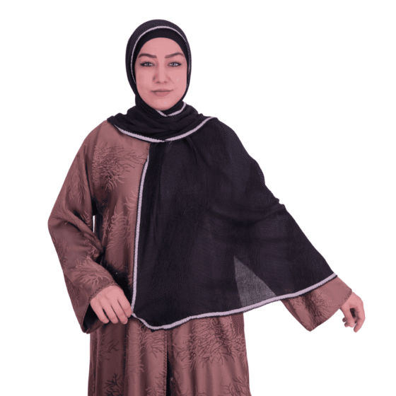 Elegant Earth Tone Embroidered Shawl Set