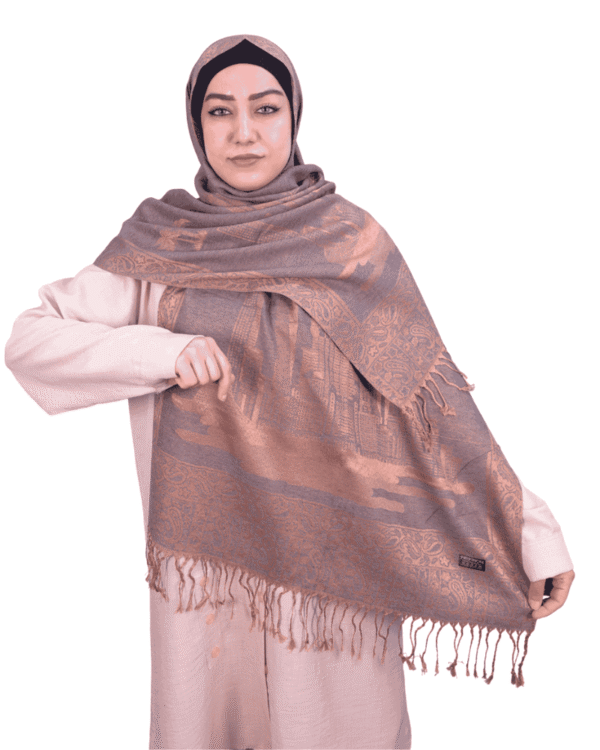Taupe Urban Jacquard Oversized Shawl