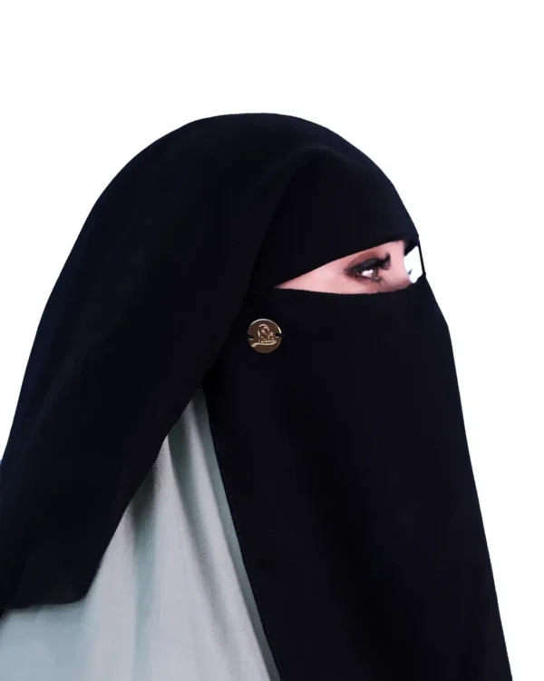 Classic Two Layer Black Niqab – Modest & Breathable Wear - Image 4