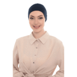 Navy Blue Half Cap Turban for Women – Simple & Elegant