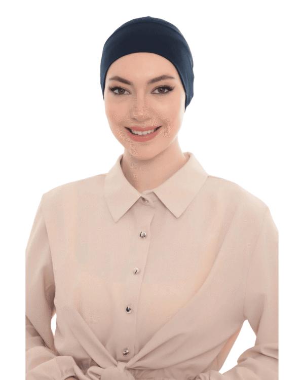 Navy Blue Half Cap Turban for Women