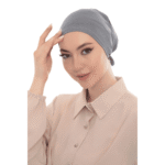 Soft Charcoal Grey Slip On Turban Cap – Modest & Chic