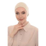 Classic Beige Jersey Bonnet Turban – Soft & Elegant Fit