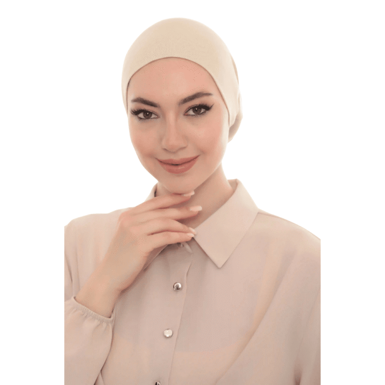 Classic Beige Jersey Bonnet Turban