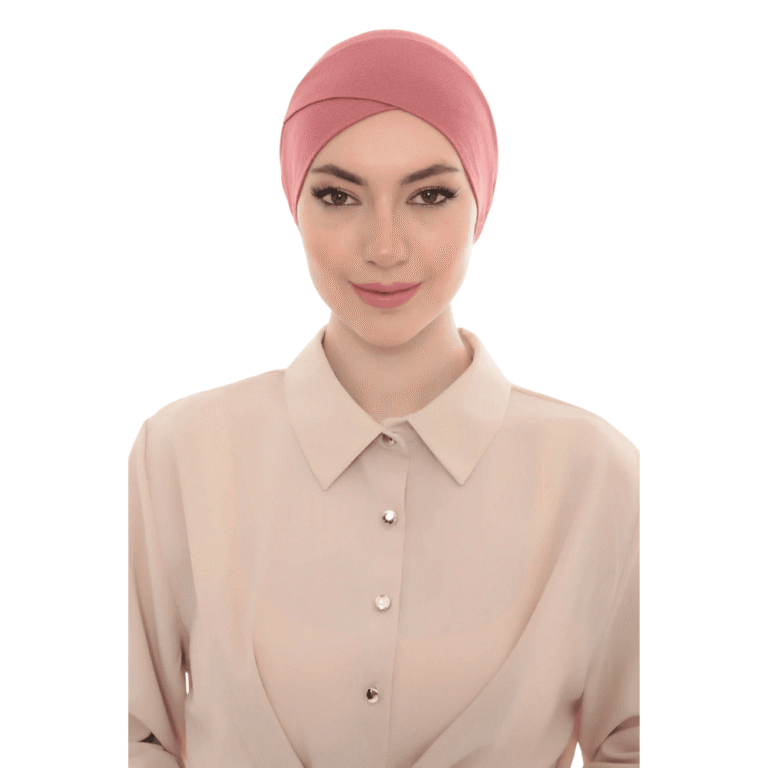 Stylish Dusty Rose Crossover Turban Cap
