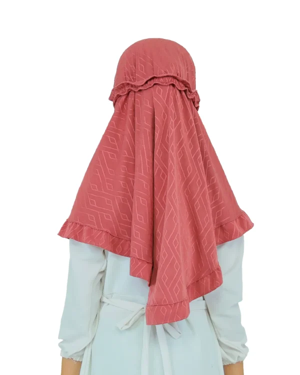 Rose Textured Cotton Hijab for Kids – Soft, Elegant & Everyday Wear - Image 2