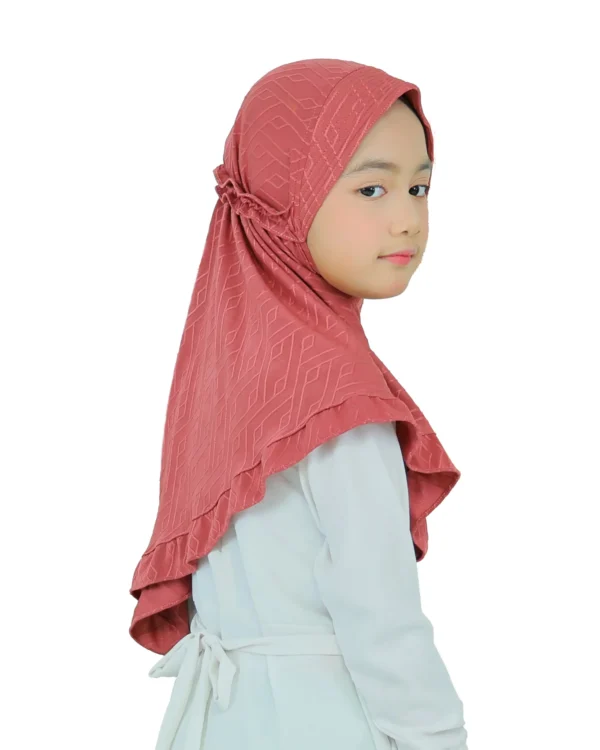 Rose Textured Cotton Hijab for Kids
